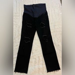 PinkBlush Black distressed frayed hem MATERNITY jeans